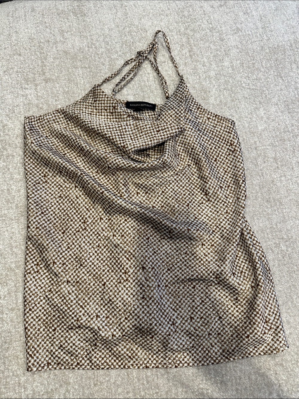 Banana Republic Metallic Chain-Strap Cowl Tank in Gold and Brown